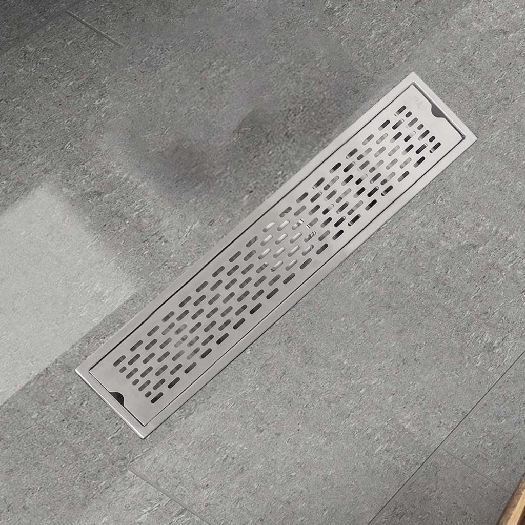 17.7 3.9 Inch Liner Shower Drain Channel SS304 Floor Drain for Bathroom with Cockroach Trap   D B Bathware       17.7 3.9 Inch Liner Shower Drain Channel SS304 Floor Drain for B