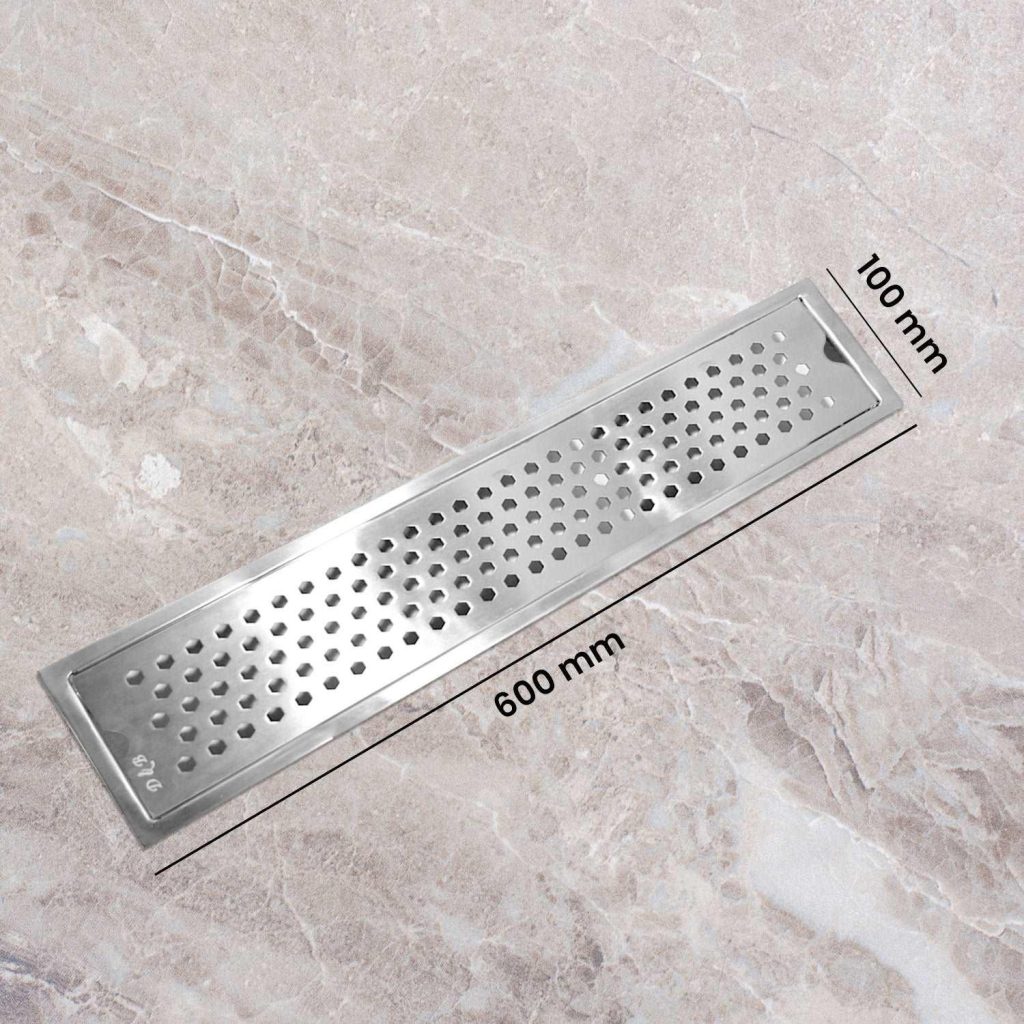 23.6 3.9 Vento Shower Drain Channel SS304 Floor Drain for Bathroom   Cockroach Trap   D B Bathware       600MMVENTO 4471068